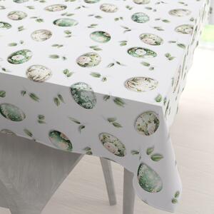 Biante Teflonový obdélníkový ubrus TF-136 Zelené květované kraslice na bílém 50x100 cm