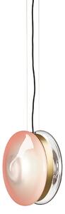 Bomma Luxusní závěsné svítidlo Orbital ⌀ 36 cm Povrch Montury: Broušená zlatá, Barva skla: Čirá + růžová
