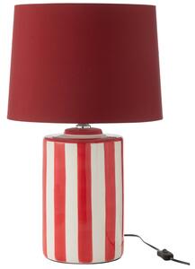 Červená porcelánová stolní lampa J-line Listro