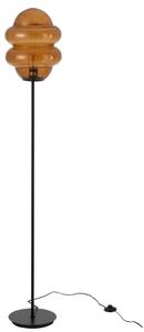 Hnědá skleněná stojací lampa J-line Sponky 160 cm