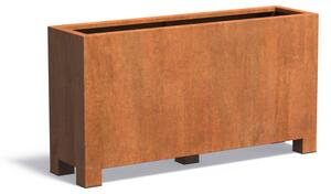 Cortenový květináč na nožkách hranatý 1500 x 400 x 800 mm