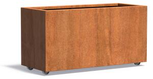Cortenový květináč na kolečkách hranatý 1200 x 500 x 600 mm