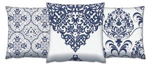 ASIR Dekorační polštářky MODRÝ FOLKLOR 43 x 43 cm bavlna/polyester