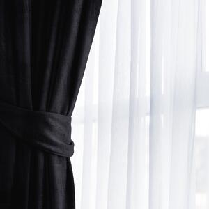 AmeliaHome - Závěsy zatmívací s řasící páskou Černé VELVET-140x245 cm