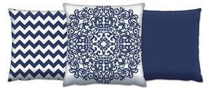 ASIR Sada dekoračních polštářků MOTIVY MODRÁ 43 cm bavlna/polyester