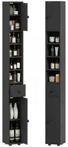 Kleankin Slim Bathroom Cabinet, Tall Toilet Cupboard with Drawer and 4 Open Shelves, Space-Saving Bathroom & Living Room Storage, 8 x 8 x 71 in (20 x