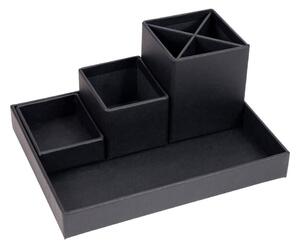 Tmavě šedý 4dílný stolní organizér na psací pomůcky Bigso Box of Sweden Lena