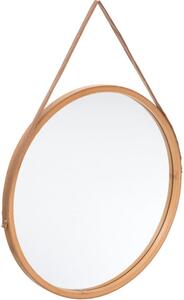 Dekorativní zrcátko, kulaté, závěsné, hnědé, Ø 38 cm
