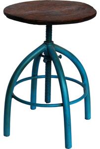 Otočná železná židle - modrá