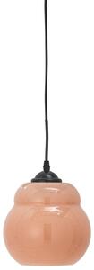 Korálově růžové skleněné závěsné světlo Bloomingville Motella 19 cm