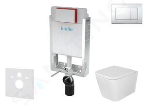 Kielle Set předstěnové instalace, klozetu Arkas I, sedátka softclose a tlačítka Gemini III, lesklý chrom 30505SZ34