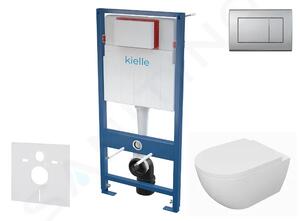 Kielle Set předstěnové instalace, klozetu Oudee, sedátka softclose a tlačítka Gemini III, matný chrom 30505SS63