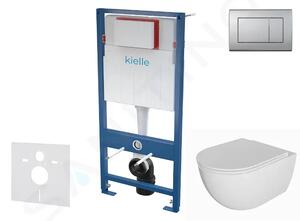 Kielle Set předstěnové instalace, klozetu Oudee, sedátka softclose a tlačítka Gemini III, matný chrom 30505SS70