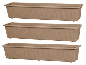 PARKSIDE® Sada balkonových truhlíků, 80 cm, 3dílná, šedohnědá (800006379)