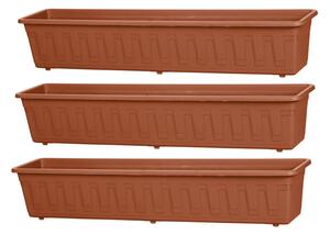 PARKSIDE® Sada balkonových truhlíků, 80 cm, 3dílná, terakota (800006380)