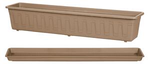 PARKSIDE® Sada balkonového truhlíku s miskou pod truhlík, 80 cm, 2dílná, šedohnědá (800006382)