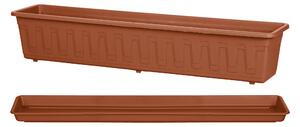 PARKSIDE® Sada balkonového truhlíku s miskou pod truhlík, 80 cm, 2dílná, terakota (800006383)