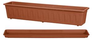 PARKSIDE® Sada balkonového truhlíku s miskou pod truhlík, 80 cm, 2dílná, terakota (800006383)