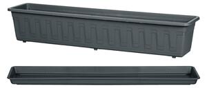 PARKSIDE® Sada balkonového truhlíku s miskou pod truhlík, 80 cm, 2dílná, antracitová (800006381)