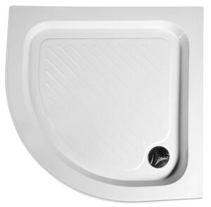AQUALINE - Sprchová samonosná vanička akrylátová, čtvrtkruh 80x80x15cm BTTR80