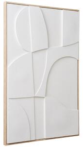 Nordic Living Bílý abstraktní obraz Madeline 90 x 60 cm