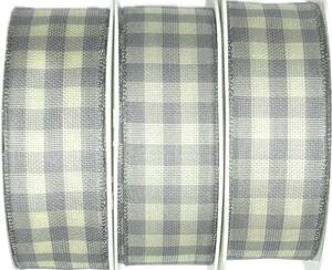 3x Stuha taftová MULTICOLORE GREY šedá 3x(25mm x 3m) (6,-Kč/m)