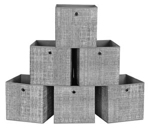 Úložný box 6 ks CURAN 30x30x30 cm šedá