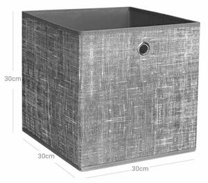 Úložný box 6 ks CURAN 30x30x30 cm šedá