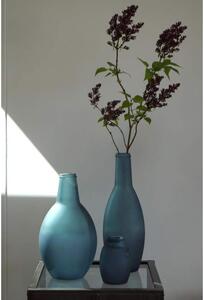 Skleněná váza - matná modrá