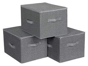 Úložný box se zipem 3 ks CURAN šedá