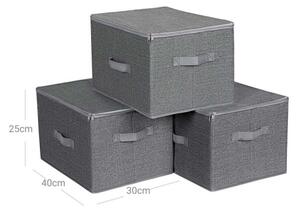 Úložný box se zipem 3 ks CURAN šedá