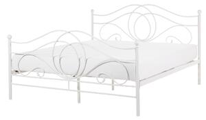 Dekorativní bílá kovová postel 180x200 cm LYRA