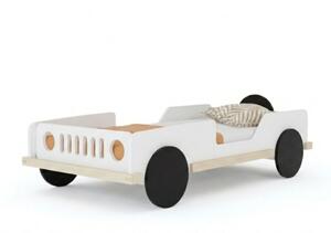 Dětská auto postel ve tvaru JEEPU BEEP 80x160 cm - Bílá