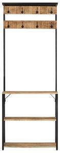 Věšák s botníkem 68x30x182 cm masivní hrubé mangovníkové dřevo