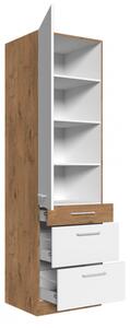 Kuchyňská skříňka se zásuvkami Woodline 60 DKS-210 3S 1F, Barva: Dub lancelot / matera Mirjan24 5902928842982