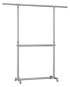 Mobilní stojanový věšák LINEA stříbrná