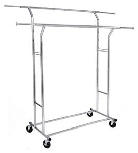 Mobilní stojanový věšák LINEA stříbrná