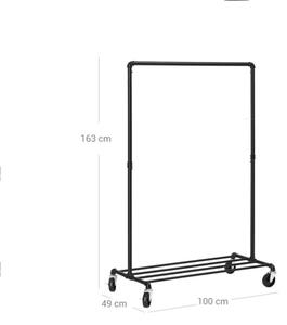 Mobilní stojanový věšák LINEA černá