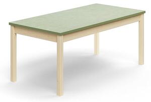 AJ Produkty Stůl DECIBEL, 1400x700x590 mm, akustické linoleum, bříza/zelenošedá