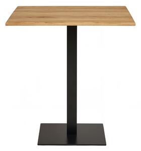 Kávový stolek Lignano, dub, černá kovová podnož, 70×70×75 cm – House Nordi