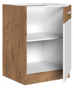 Spodní kuchyňská skříňka Woodline 60 D 1F BB, Barva: Dub lancelot / bíly lesk Mirjan24 5902928813555