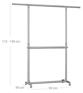 Mobilní stojanový věšák LINEA stříbrná