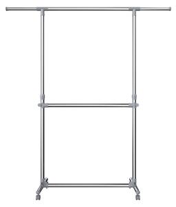Mobilní stojanový věšák LINEA stříbrná