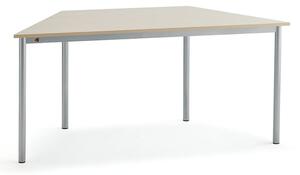 AJ Produkty Stůl BORÅS TRAPETS, 1600x800x720 mm, stříbrné nohy, HPL deska, bříza