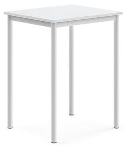 AJ Produkty Stůl BORÅS, 700x600x900 mm, bílé nohy, HPL deska, bílá