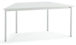 AJ Produkty Stůl BORÅS TRAPETS, 1600x800x720 mm, bílé nohy, HPL deska, bílá