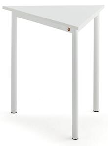 AJ Produkty Stůl SONITUS TRIANGEL, 800x700x720 mm, bílé nohy, HPL deska tlumící hluk, bílá