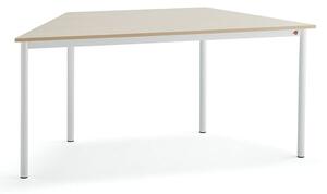 AJ Produkty Stůl BORÅS TRAPETS, 1600x800x720 mm, bílé nohy, HPL deska, bříza