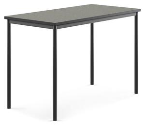 AJ Produkty Stůl SONITUS, 1400x700x900 mm, antracitově šedé nohy, deska s linoleem, tmavě šedá
