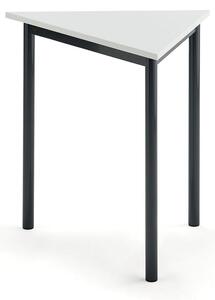 AJ Produkty Stůl SONITUS TRIANGEL, 800x700x720 mm, antracitově šedé nohy, HPL deska tlumící hluk, bílá